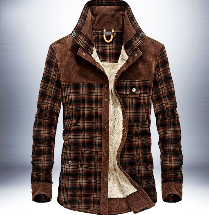 LuxPlaid Thicken Warm Winter Jacket for Men